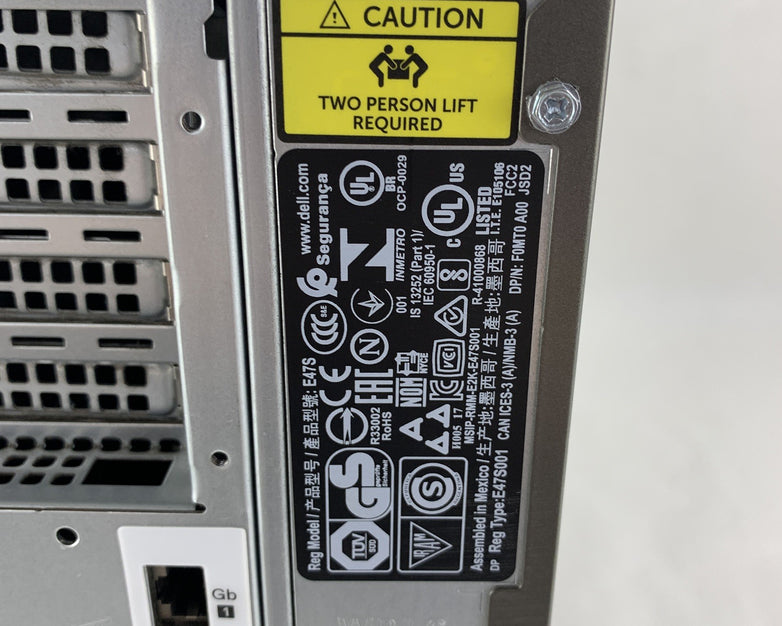 Dell PowerEdge T640 Tower Server 2x Gold 6125 2.6 GHz 64 GB Ram No OS No HDD