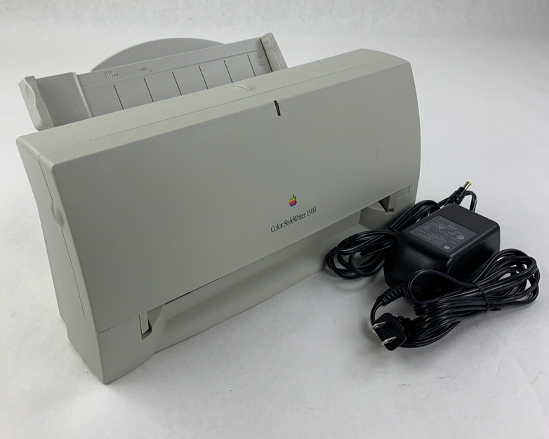 Apple M3374 Printer Vintage Color Style Writer 1500 Powers On W/ Power Supply