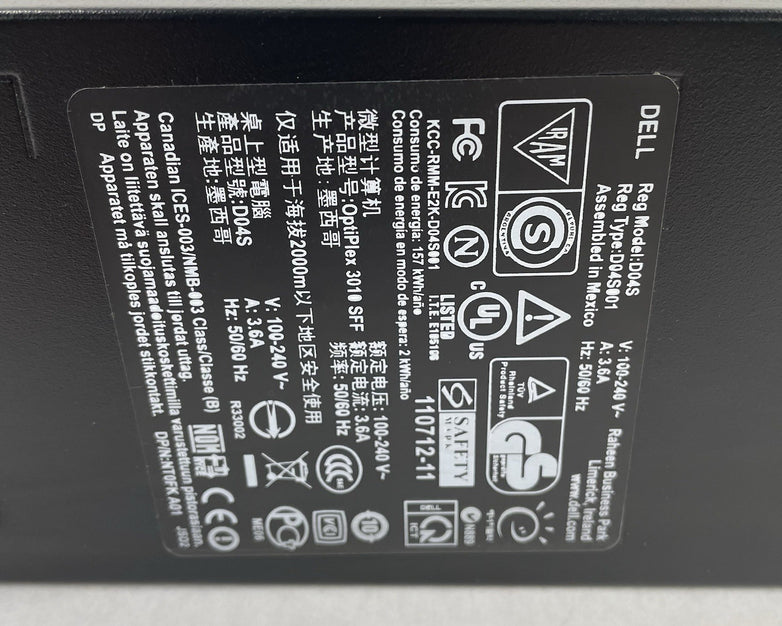 Dell Optiplex 3010 SFF Intel i3-3220 @ 3.3 GHz 4 GB RAM No HDD No OS