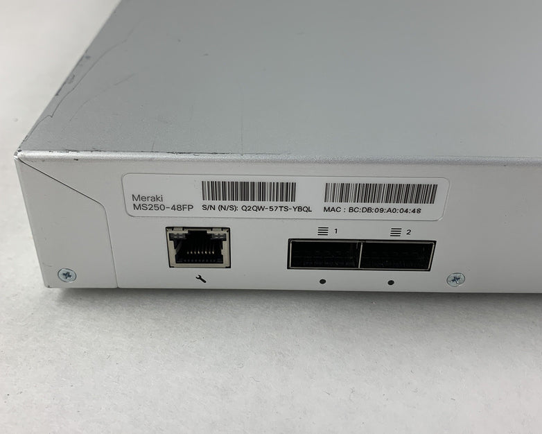 Cisco Meraki MS250-48FP-HW 48 Port Switch Unclaimed Tested Reset