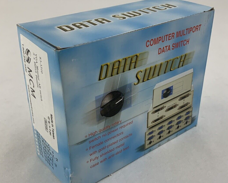 MCM Data Switch Computer Multiport MIDI A/B Switch I/O 83-3310 Box Opened