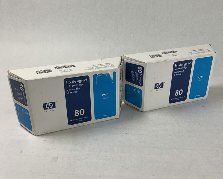 HP Cyan 350ml C4846A Ink Designjet 1000 (Lot of 2)