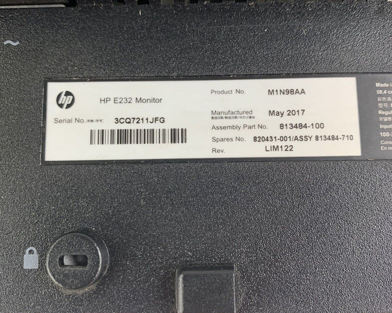 HP EliteDisplay E232 23" Widescreen HDMI LED Monitor 1920x1080 Grade B No Stand