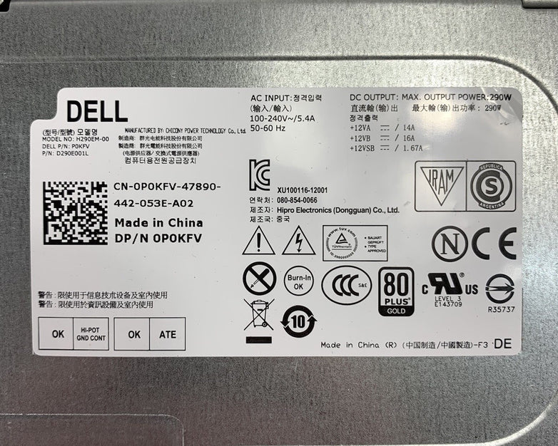Dell Optiplex H290EM-00 290W Desktop Power Supply
