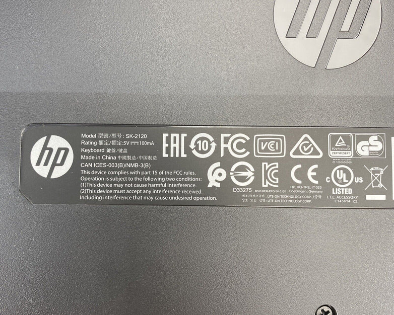 New HP 803181-001 USB Slim SK-2120 Keyboard 105key w/ Multimedia Black NIB