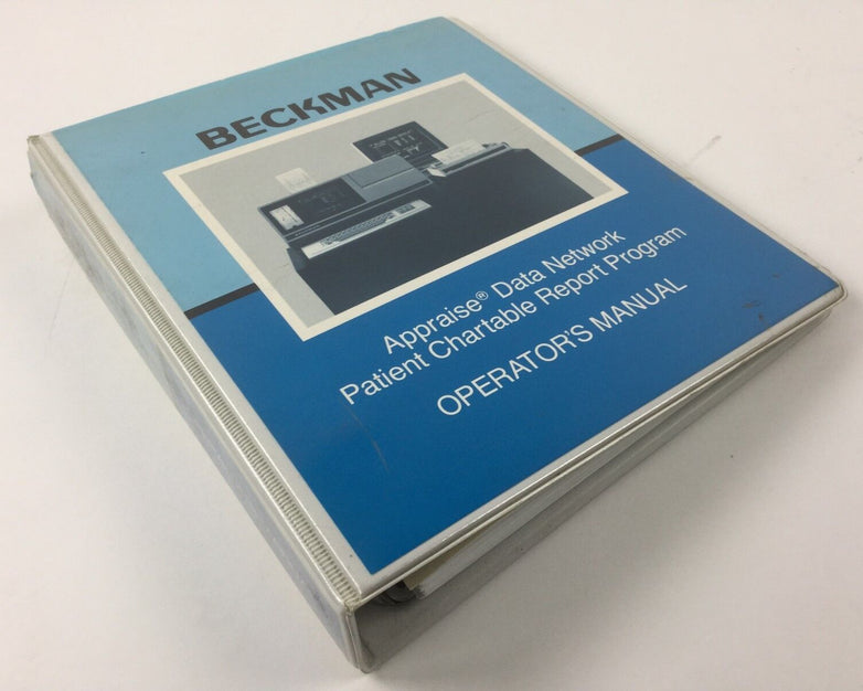 Beckman Appraise Data Network Patient Chartable Report Program Manual