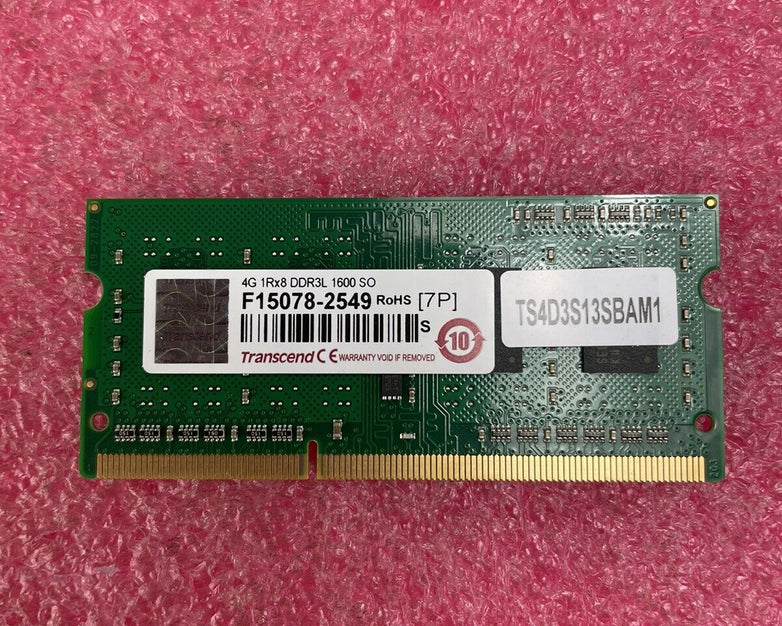 Transcend TS4D3S13SBAM1 4G 1Rx8 DDR3L 1600 SO Memory Module Lot of 8