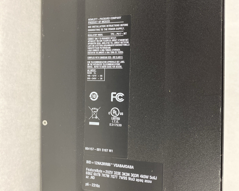HP Compaq P6-2316s MT AMD A4-3420 2.80GHz 4GB RAM No HDD No OS