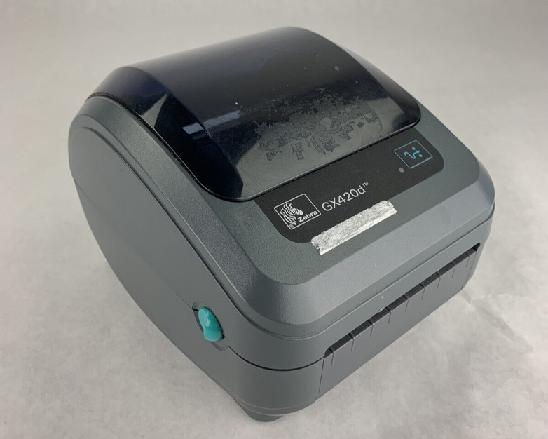 Zebra GX430t Thermal Label Printer Bad Roller For Parts and Repair No AC Adapter