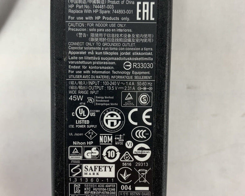 Lot of 2 HP AC Adapter 608425 and 744481-003