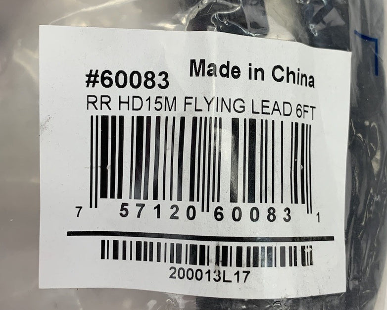 RapidRun 60083 RR HD15M Flying Lead 6FT (Lot of 2)