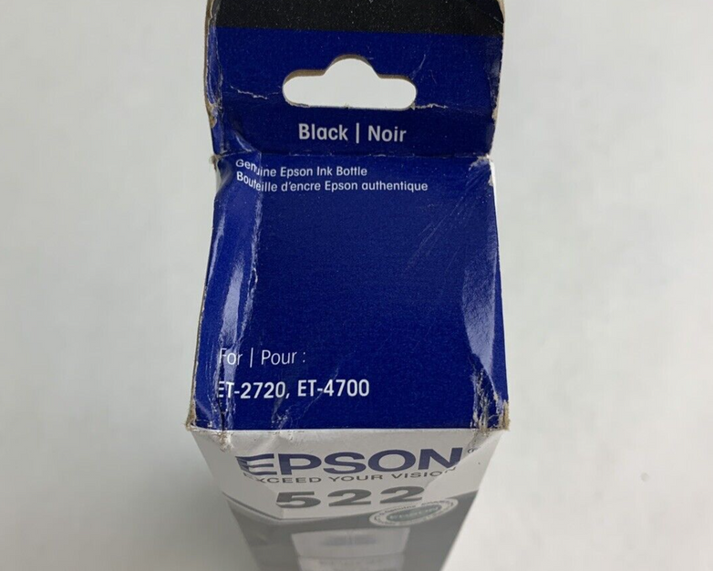 Epson 522 Ecotank T522120-S Black Ink Bottle 65mL Exp 02/2026 OEM Sealed