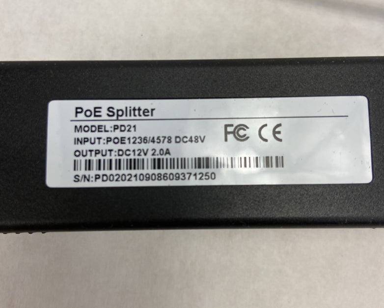 48V to 12V 2A PoE Splitter Adapter - NEW