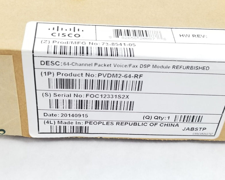 Cisco 73-8541-05 PVDM2-64-RF 64-Channel Packet Voice/Fax DSP Module Referb