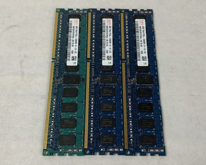Hynix 12GB Kit 3x4GB 1Rx4 PC3L-10600R-9-12-C2 HMT351R7CFR4A-H9 T8 AD Server Ram