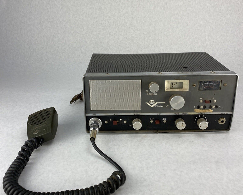 USL Contact 8 Vintage 23-Channel CB Transceiver Radio w/ Mic & Power Cord
