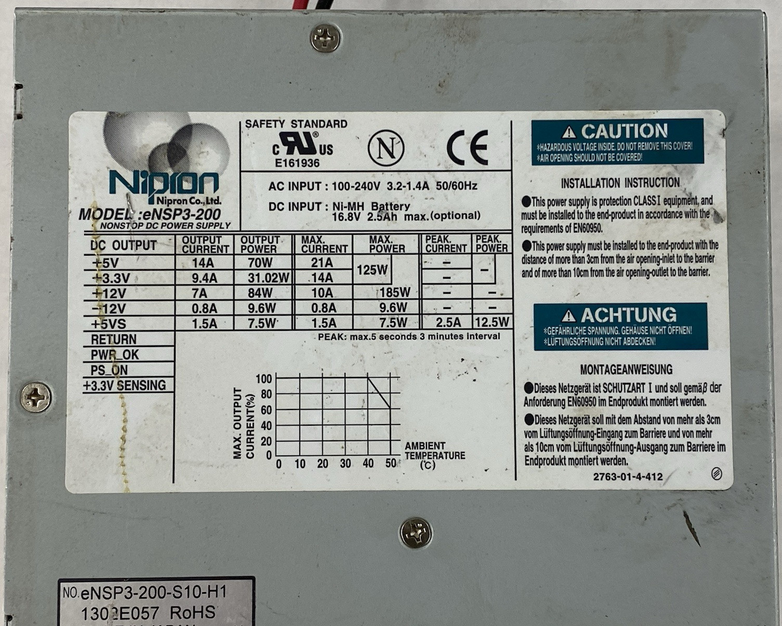 Nipron eNSP3-200 16.8V 2.5Ah Nonstop DC Power Supply