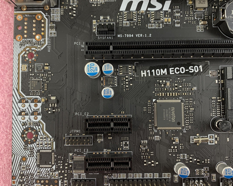 MSI H110M ECO-S01 Intel Celeron G3900 2.80GHz 8 GB Ram LGA1151 Motherboard No IO