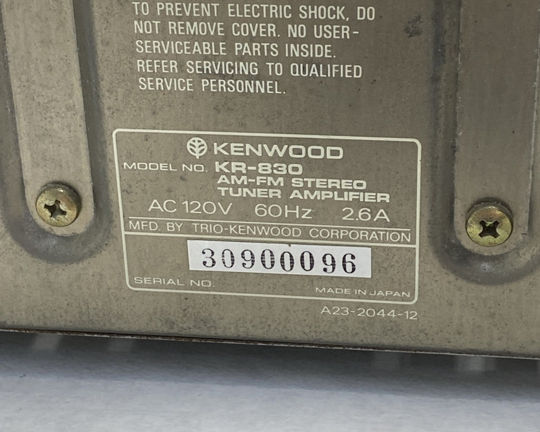 Kenwood KR-830 Computerized High Speed Stereo Receiver Tested