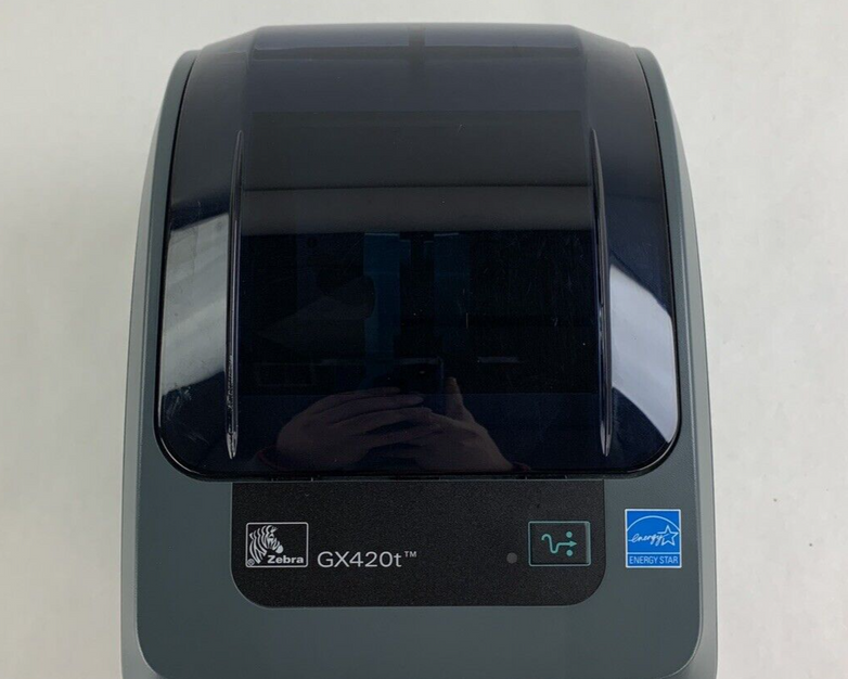 Zebra GX420T Direct Thermal Label Printer Aging Print Head Missing Roller Parts