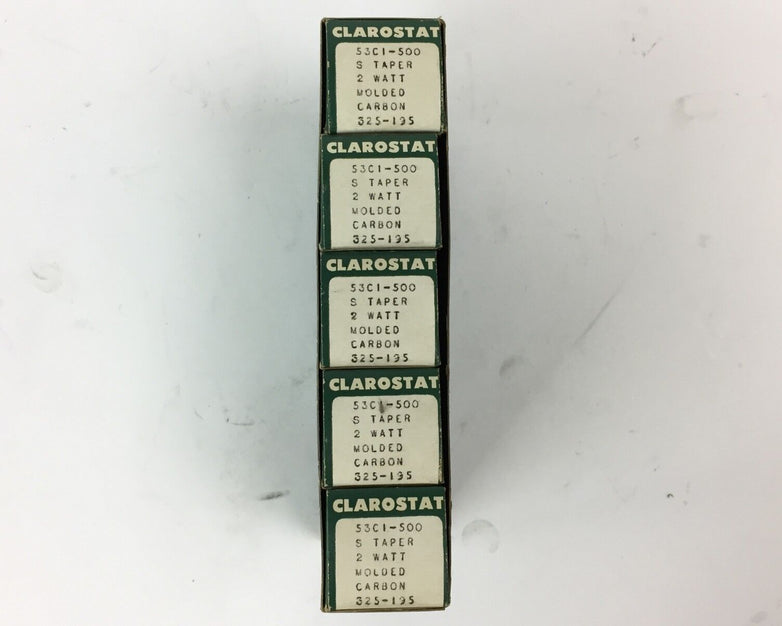 Clarostat 53C1-500 S Taper 2 Watt Molded Carbon 325-195 (Lot of 5)