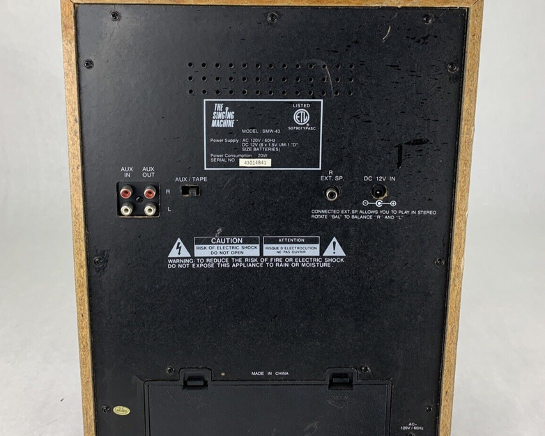 The Singing Machine SMW-43 Karaoke System For Parts and Repair Bad Tape and Mic