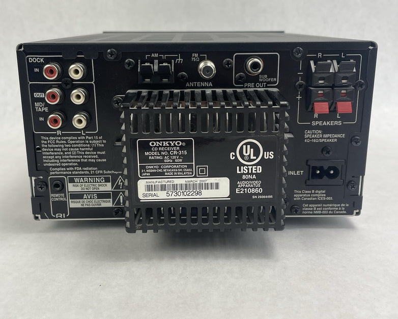 Onkyo CR-315 CD Receiver For Parts