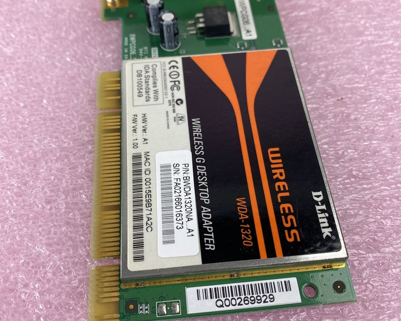 D-Link WDA-1320 Wireless G Desktop Adapter 54Mb/s RP-SMA PCI Card (Lot of 3)