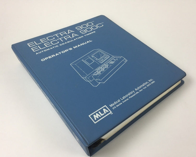 Medical Laboratory Operators Manual for Electra 900 and 900C
