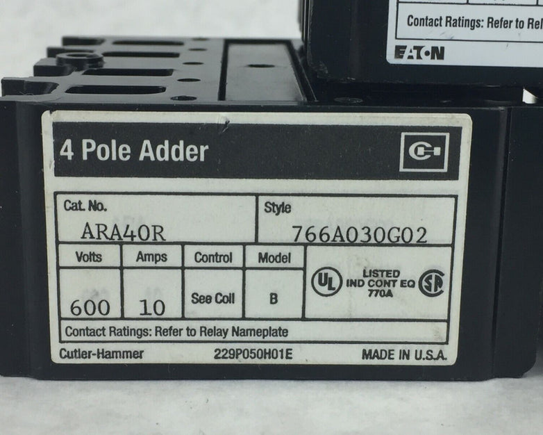 EATON 4 Pole 766A030G03 (Lot of 3)