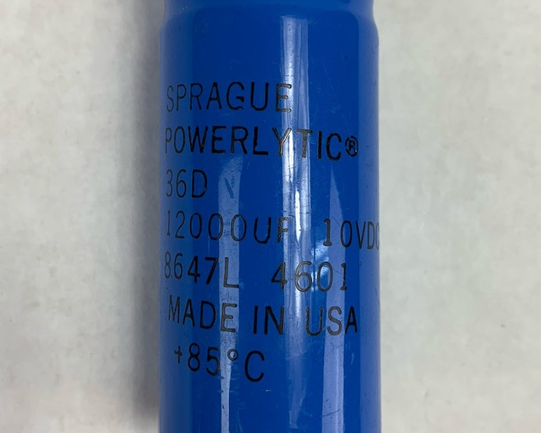 Sprague Powerlytic 36D 85°C 8647L 4601 12000uF 10VDC Capacitator