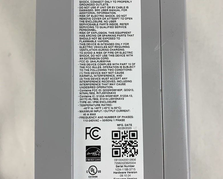 Enel X JuiceBox 40 40-Amp Electric Vehicle Charging Station - Parts or Repair