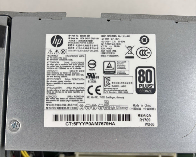 HP EliteDesk 800 G3 SFF Desktop i7-7700 3.6 GHz 12 GB Ram No OS No HDD