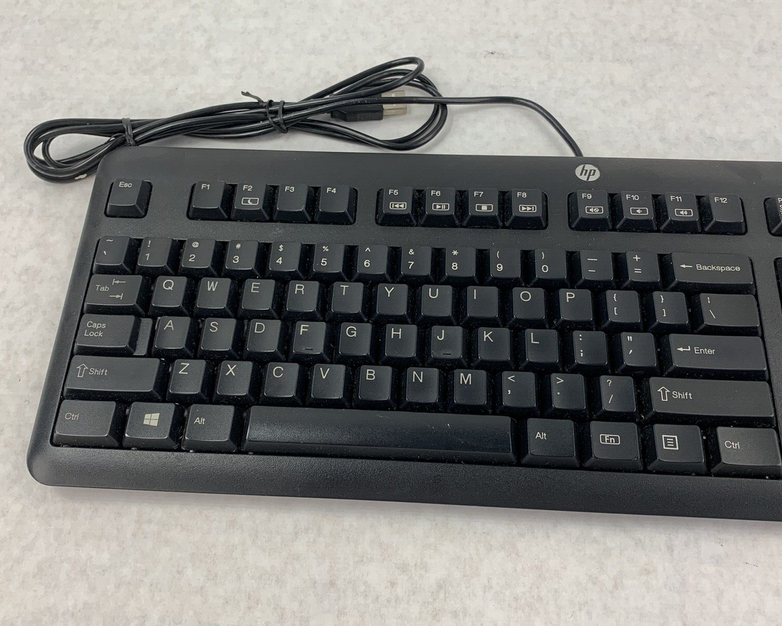 OEM Genuine HP Computer PC Desktop USB Slim US Keyboard Black KB57211 - Untested