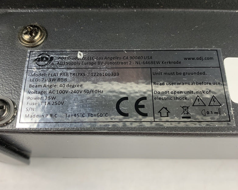 ADJ FLAT PAR TRI7XS Lamp - Parts or Repair Bad Buttons