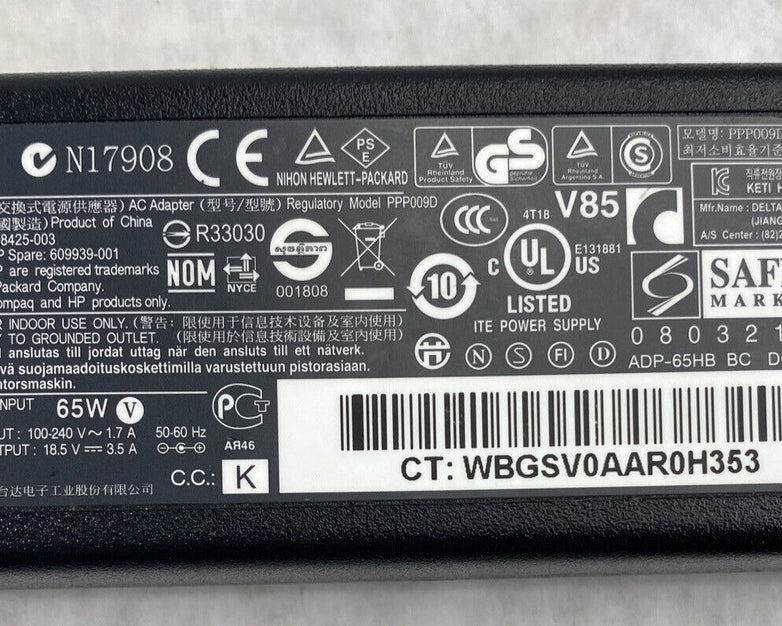 HP 608425-003 AC Power Adapter 609939-001 18.5V 3.5A 65W (Lot of 3)