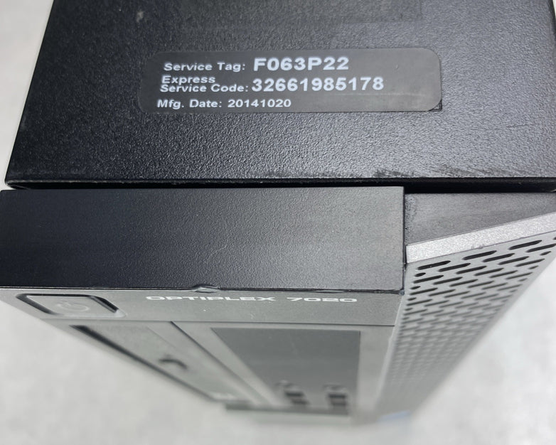 Dell OptiPlex 7020 SFF Intel Core i3-4160 3.60GHz 4GB RAM DVD No HDD OS READ