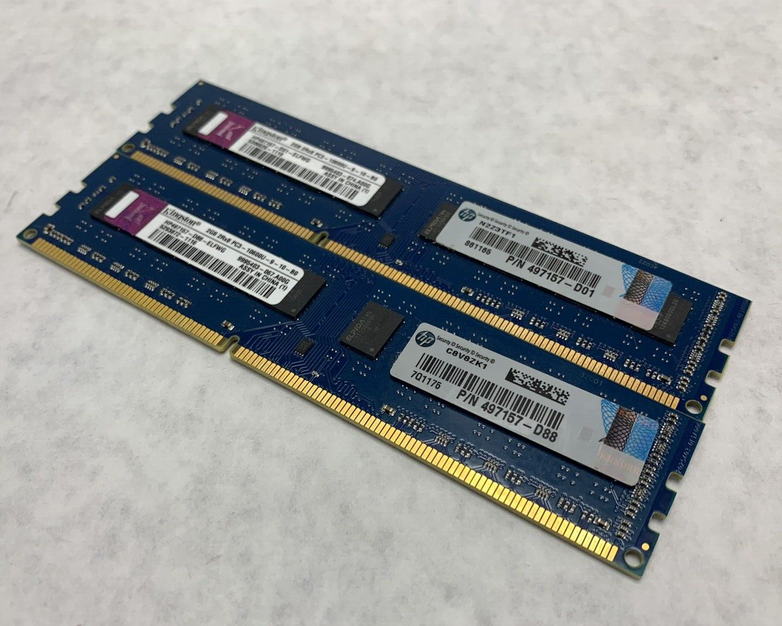 Lot ( 2 ) 2GB Kingston PC3-10600 DDR3-1333MHz non-ECC Unbuffered CL9 240pin DIMM