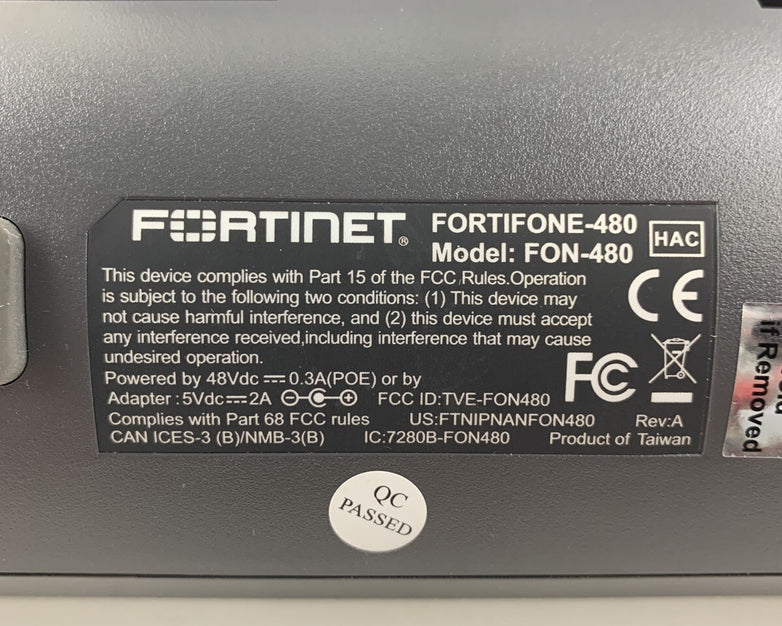 Fortinet FortiFone 480 FON-480 High end IP Phone W/ Handset and Stand Reset