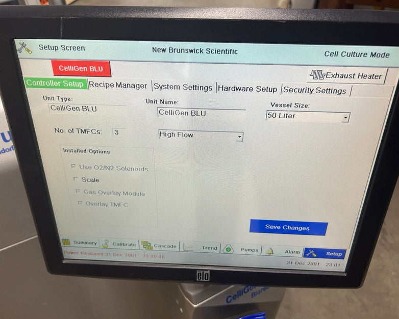New Brunswick Eppendorf CelliGen Blu-50L Beta BioReactor M1374-120-HSA