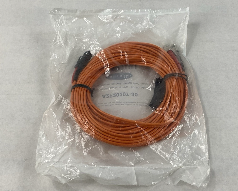 Belkin A2F20207-30 Fiber Optic Jumper Cable 30ft ST to SC Duplex Zipcord Orange