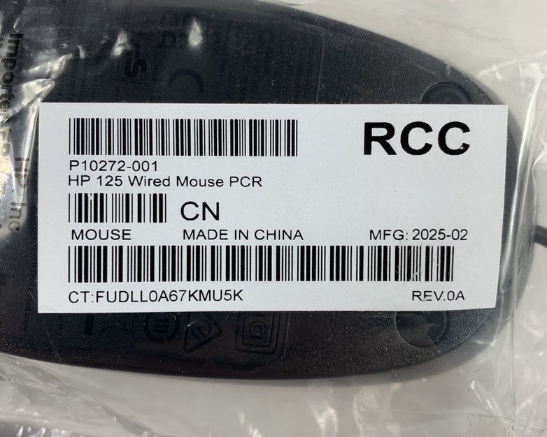 HP P10272-001 125 Wired Mouse PCR (Lot of 5)