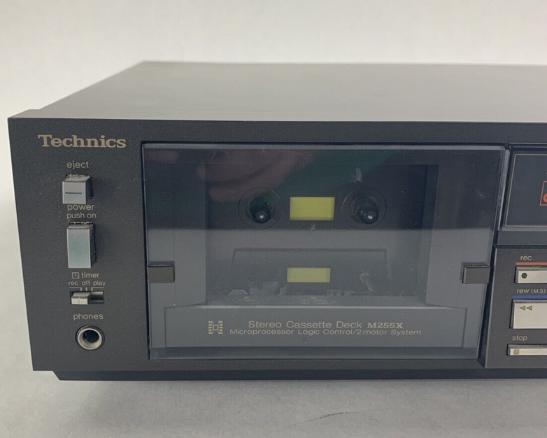 Technics M255X Single Cassette Stereo Deck Bad Control Panel For Parts & Repair