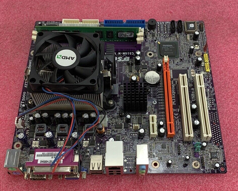 ECS C510M-M Motherboard AMD Athlon 64 x2 2GHz 2GB RAM w/Shield