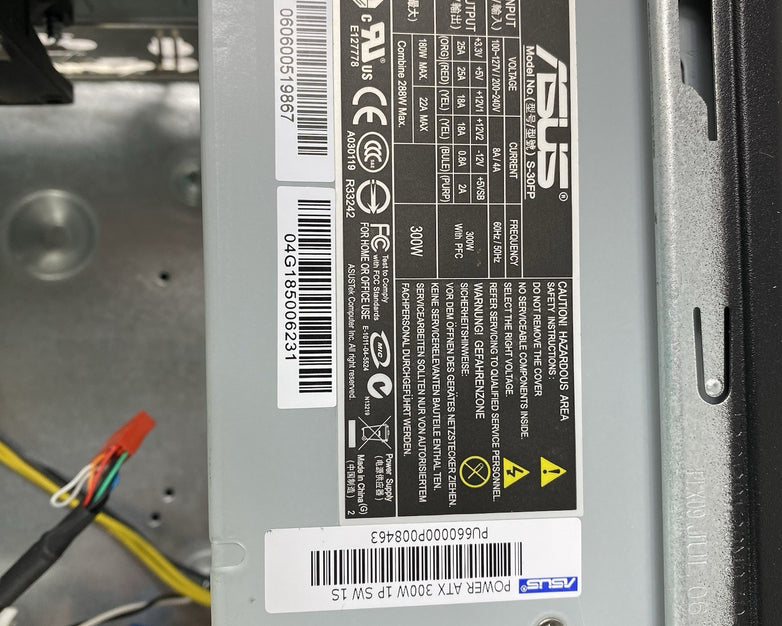 ASUS Desktop Barebone MicroATX Computer Case with 300W Power Supply