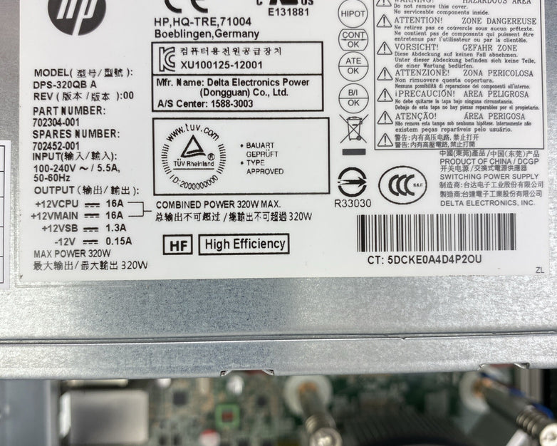 HP ProDesk 600 G1 TWR Intel Quad Core i5-4570 3.20GHz 8GB RAM DVDRW No HDD OS