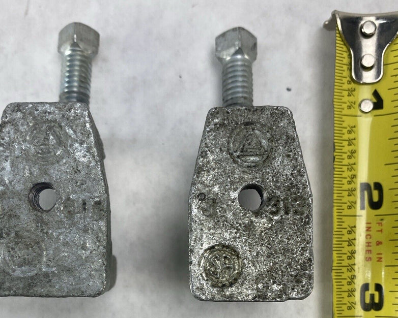 Lot( 2 ) Steel Beam Clamps 0.75 inch U Trough with 3/8" Mount Hole