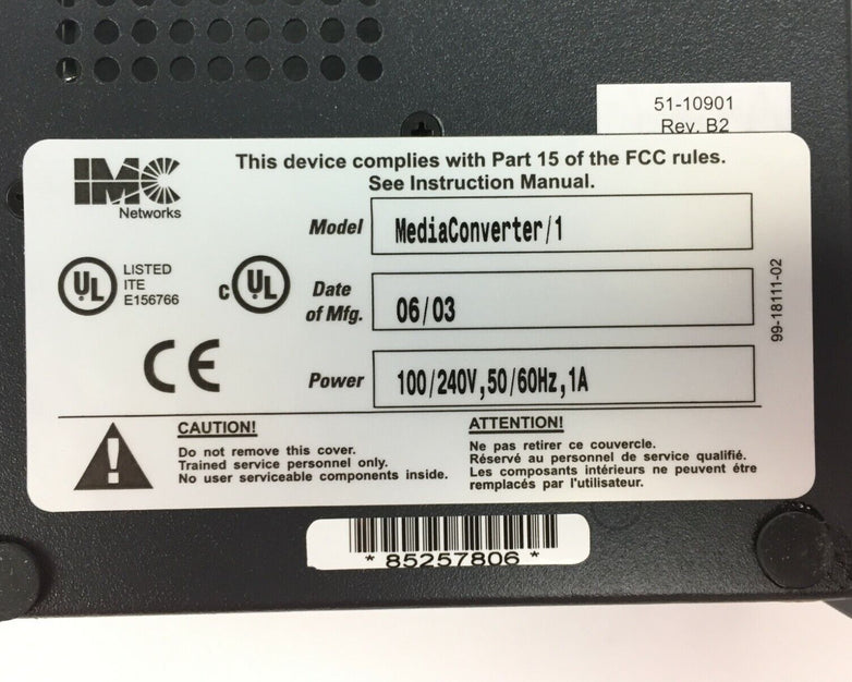 IMC 51-10901 1-Slot Media Chassis
