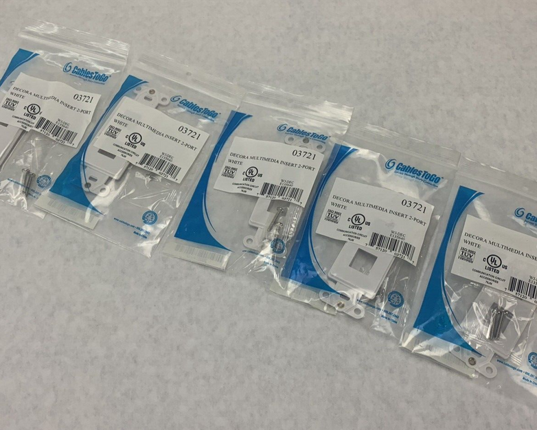 Lot of 5 C2G 03721 Multimedia 2-Port Wall Plate - White