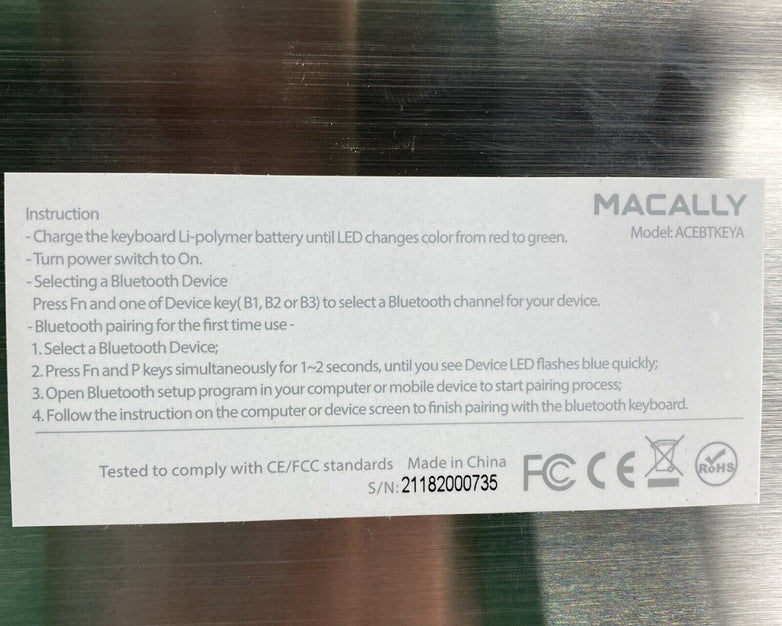 Macally ACEBTKEYA Quick Switch Mac Bluetooth Keyboard for 3 Devices